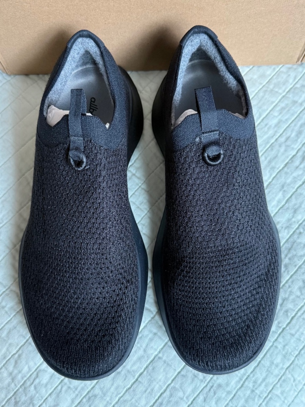 NIB Allbirds Tree Dasher Relay Slip-On Sneakers Natural Black Men's Size 10